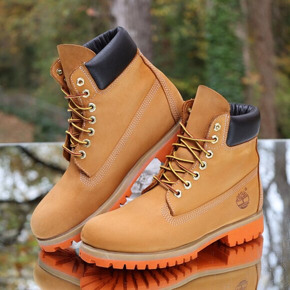 Timberland 6 Inch Premium Wheat Orange Boots - Picture 15 of 15
